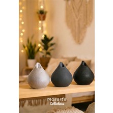 Mosarte Damla Formlu Modern Dekor Vazosu 3D Doku Yüzeyli 3'lü