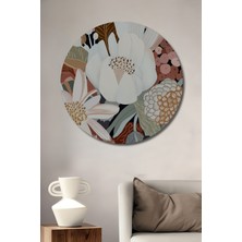 Teona Ahşap Dekoratif Ahşap Yuvarlak Tablo Çiçek Bahçesi