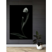 Teona Ahşap Dekoratif Ahşap Dikdörtgen Tablo Beyaz Lale