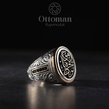 Design Ottoman Kuyumculuk Buda Geçer Yahu Oval Gravürlü Gümüş Erkek Yüzük