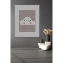 Teona Ahşap Dekoratif Ahşap Dikdörtgen Tablo Mutlu Bulut