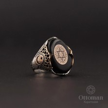 Design Ottoman Kuyumculuk Süleyman Mührü Işlemeli Gümüş Erkek Yüzük
