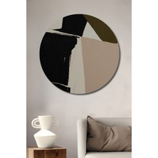 Teona Ahşap Dekoratif Ahşap Yuvarlak Çerçeve Görünümlü Tablo Soyut Renkler