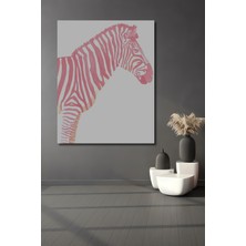Teona Ahşap Dekoratif Ahşap Dikdörtgen Tablo Pembe Zebra