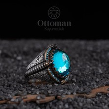 Design Ottoman Kuyumculuk Oğuz Kağan Yüzük Model Gümüş Erkek Yüzük