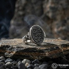 Design Ottoman Kuyumculuk Hat Yazılı Gümüş Erkek Yüzük