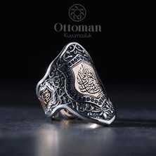Design Ottoman Kuyumculuk Zihgir Enfal Yazılı Gümüş Erkek Yüzük