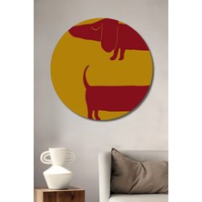 Teona Ahşap Dekoratif Ahşap Yuvarlak Tablo Uzun Köpekler