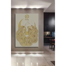 Teona Ahşap Dekoratif Ahşap Dikdörtgen Tablo Aslan Burcu