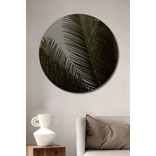 Teona Ahşap Dekoratif Ahşap Yuvarlak Tablo Yaprak Deseni