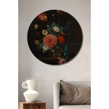 Teona Ahşap Dekoratif Ahşap Yuvarlak Tablo Çiçek Buketi