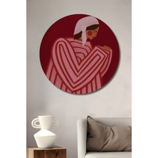 Teona Ahşap Dekoratif Ahşap Yuvarlak Tablo Dua Eden Kadın