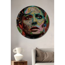 Teona Ahşap Dekoratif Ahşap Yuvarlak Tablo Renkli Yüzler