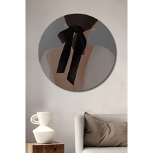 Teona Ahşap Dekoratif Ahşap Yuvarlak Tablo Siyah Kurdele