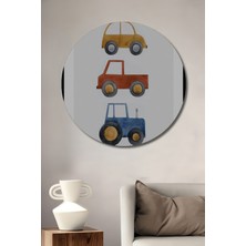 Teona Ahşap Dekoratif Ahşap Yuvarlak Tablo Renkli Araçlar