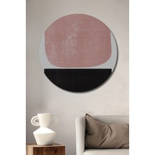 Teona Ahşap Dekoratif Ahşap Yuvarlak Tablo Pembe Siyahlık