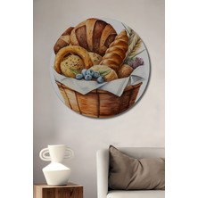 Teona Ahşap Dekoratif Ahşap Yuvarlak Tablo Ekmek Sepeti