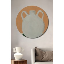 Teona Ahşap Dekoratif Ahşap Yuvarlak Tablo Beyaz Sürahi