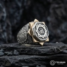 Design Ottoman Kuyumculuk Oğuz Kağan Mührü Gümüş Yüzük