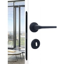 AlanSansli Marelli Vento Black Siyah Renkli Yuvarlak Rozetli Kapı Kolu Oda