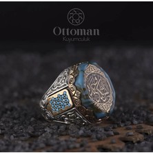 Design Ottoman Kuyumculuk Firuze Taşlı Gümüş Erkek Yüzük