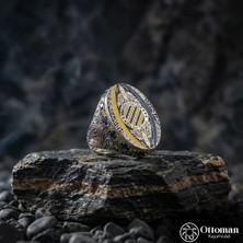 Design Ottoman Kuyumculuk Kişiye Özel Isimli Renkli Gümüş Erkek Yüzük