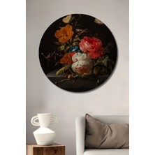 Teona Ahşap Dekoratif Ahşap Yuvarlak Tablo Çiçek Bahçesi