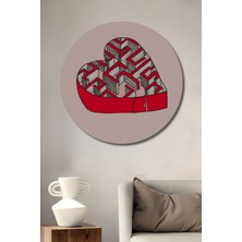 Teona Ahşap Dekoratif Ahşap Yuvarlak Tablo Kalp Labirenti