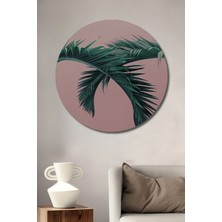 Teona Ahşap Dekoratif Ahşap Yuvarlak Tablo Yeşil Dallar