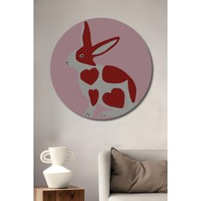 Teona Ahşap Dekoratif Ahşap Yuvarlak Tablo Kalpli Tavşan