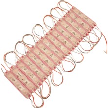 Powerr Led Aydınlatma 20 Adet 12 Volt 1.5 Watt 3 Lensli Pembe 2835 Smd LED Modül IP65 Modül