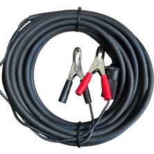 Geseus Aküden Bağlantılı Araç Çakmaklık Uzatma Kablosu Akü Maşalı 12-24 Volt 16 Amper 2 X1,5mm Ttr Bakır 10 Mt-Siyah