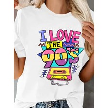 Eymora 90'lar Seviyorum Grafik Baskılı Tişort