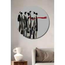 Teona Ahşap Dekoratif Ahşap Yuvarlak Tablo Kırmızı Atkı