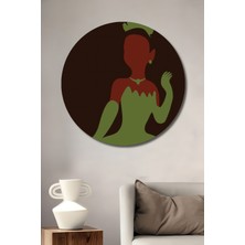 Teona Ahşap Dekoratif Ahşap Yuvarlak Tablo Yeşil Elbise