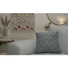 Özdağ Home Concept 43X43 cm Şönil Sakallı Dekoratif Kırlent Kılıfı - Bohem Stil