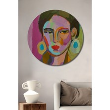 Teona Ahşap Dekoratif Ahşap Yuvarlak Tablo Renkli Yüzler