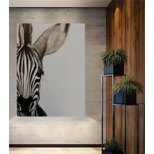 Teona Ahşap Dekoratif Ahşap Dikdörtgen Tablo Yalnız Zebra