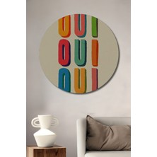 Teona Ahşap Dekoratif Ahşap Yuvarlak Tablo Renkli Yazılar