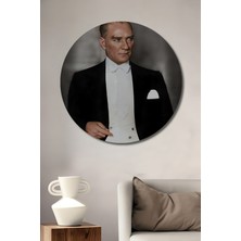 Teona Ahşap Dekoratif Ahşap Yuvarlak Tablo Atatürk Şıklık