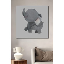 Teona Ahşap Dekoratif Ahşap Dikdörtgen Tablo Sevimli Fil