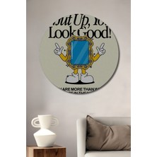 Teona Ahşap Dekoratif Ahşap Yuvarlak Tablo Ayna ve Mesaj