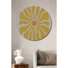 Teona Ahşap Dekoratif Ahşap Yuvarlak Tablo Güneşin Işını