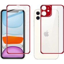 Elektronikçim Iphone 11 6.1 Metal Çerçeve Ön Arka 3D Full Tempered Cam KORUYUCU-(5775) - TK0021-5CV7Z2