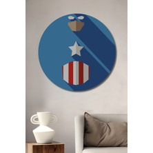 Teona Ahşap Dekoratif Ahşap Yuvarlak Tablo Kaptan Amerika