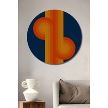 Teona Ahşap Dekoratif Ahşap Yuvarlak Çerçeve Görünümlü Tablo Retro Geometri