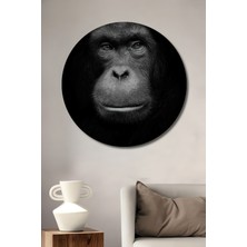 Teona Ahşap Dekoratif Ahşap Yuvarlak Tablo Maymun Ifadesi