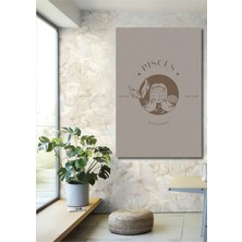 Teona Ahşap Dekoratif Ahşap Dikdörtgen Tablo Balık Burcu