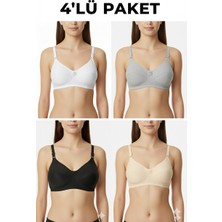 Ebru Pamuklu Yumuşak Süngerli Sütyen (4'lü Avantajlı Paket)