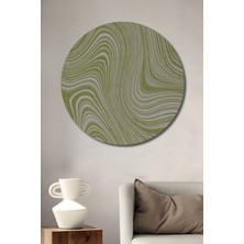 Teona Ahşap Dekoratif Ahşap Yuvarlak Tablo Dalgalı Doku